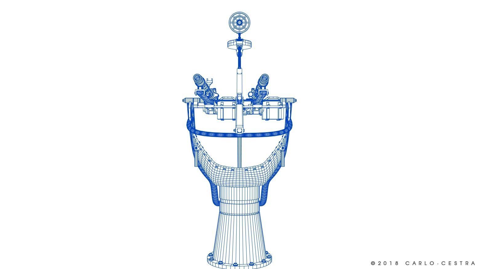 MG34 Zwillingsockel36 A Low-poly 3D model_45