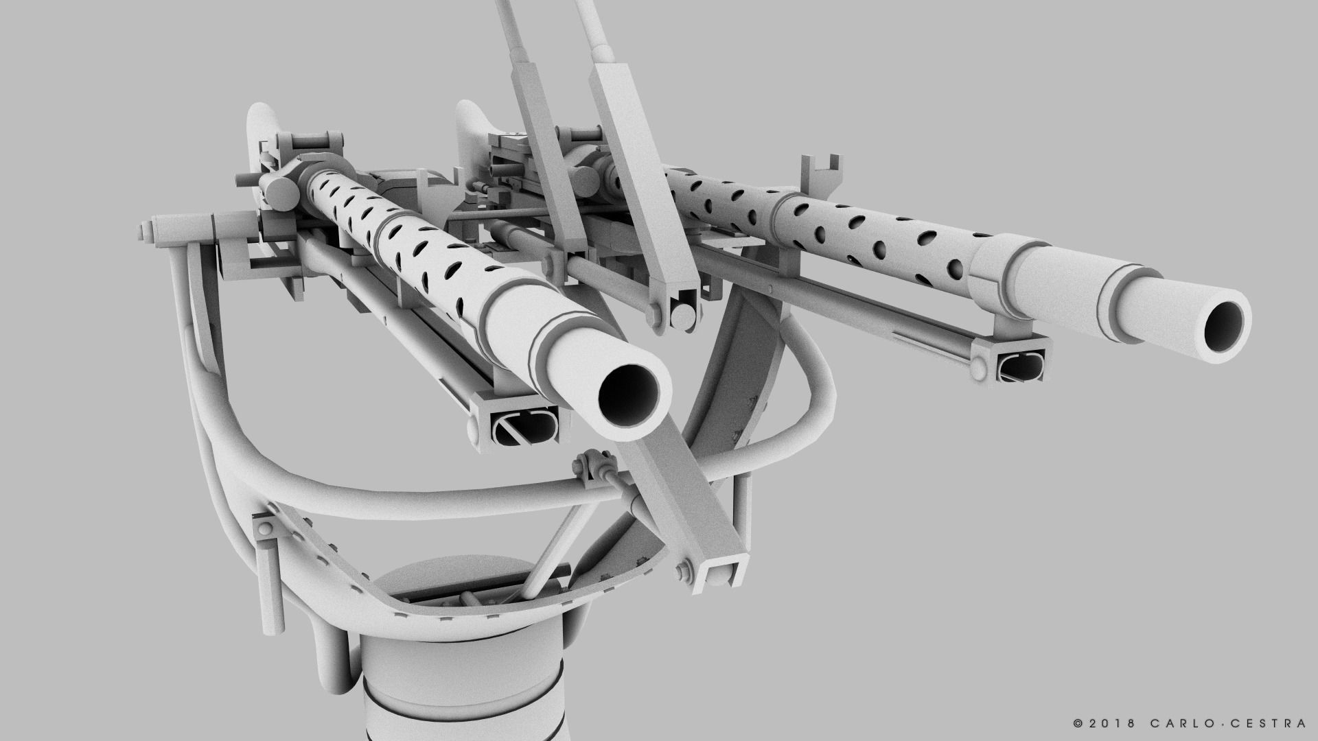 MG34 Zwillingsockel36 A Low-poly 3D model_24