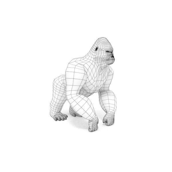 Gorilla Low-poly 3D model_6