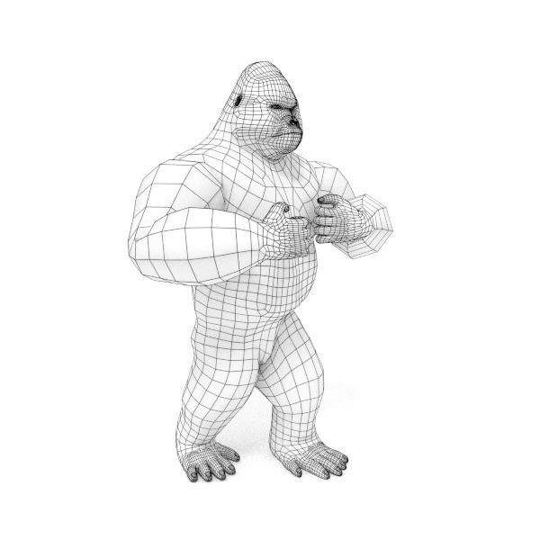 Gorilla Low-poly 3D model_7