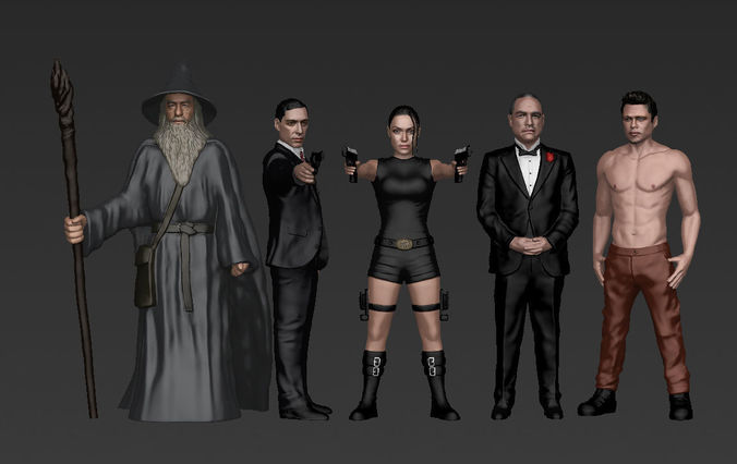 Famous TV Characters ready for full color 3D printing v2 3D print model
