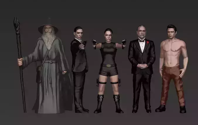 Famous TV Characters ready for full color 3D printing v2 3D print model