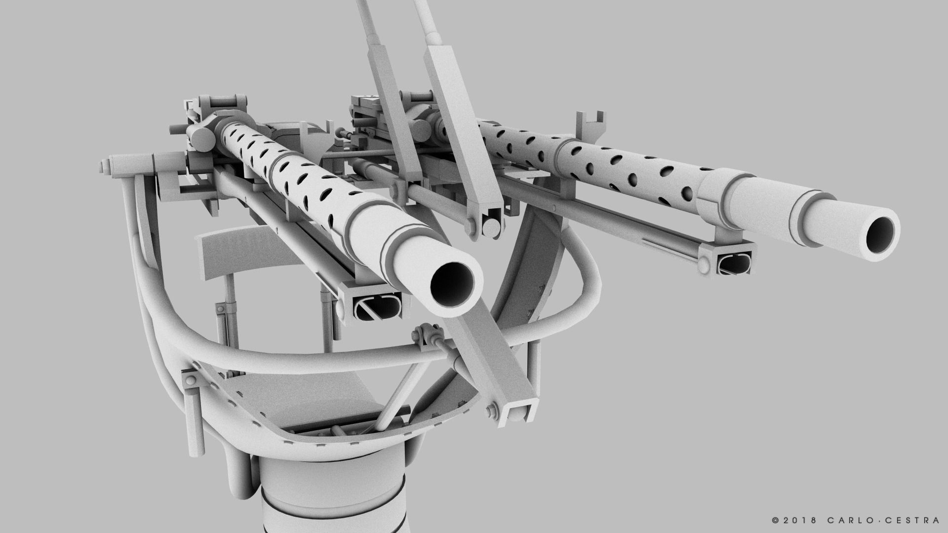MG34 Zwillingsockel36 B Low-poly 3D model_23