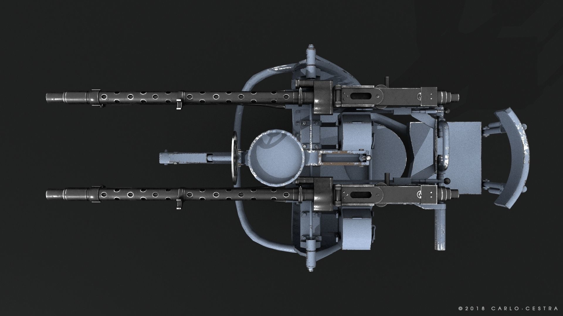MG34 Zwillingsockel36 B Low-poly 3D model_14