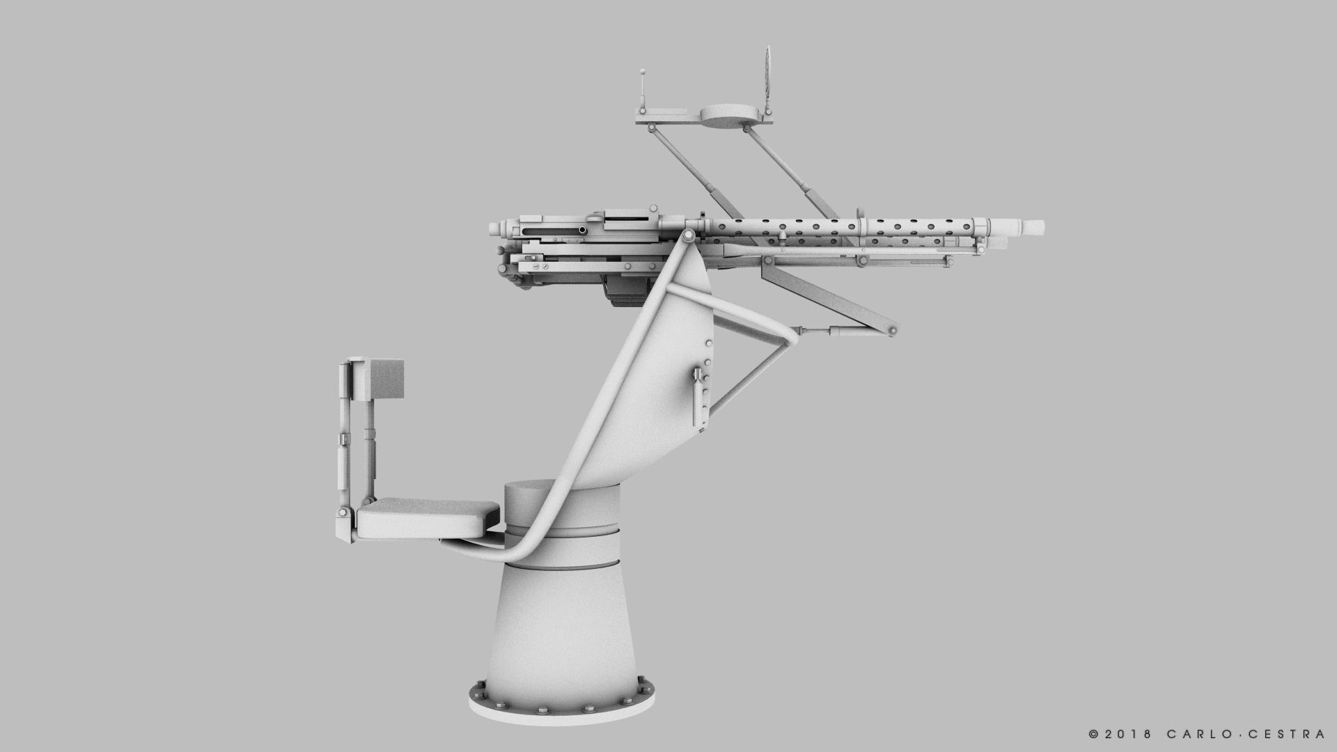 MG34 Zwillingsockel36 B Low-poly 3D model_27
