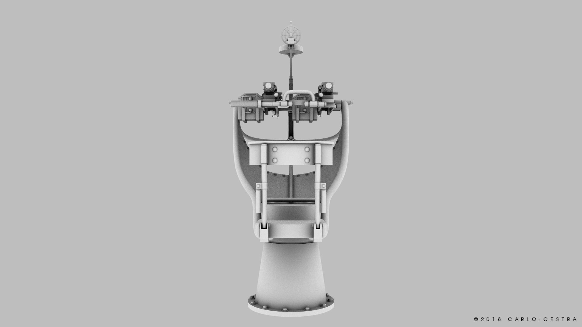 MG34 Zwillingsockel36 B Low-poly 3D model_29