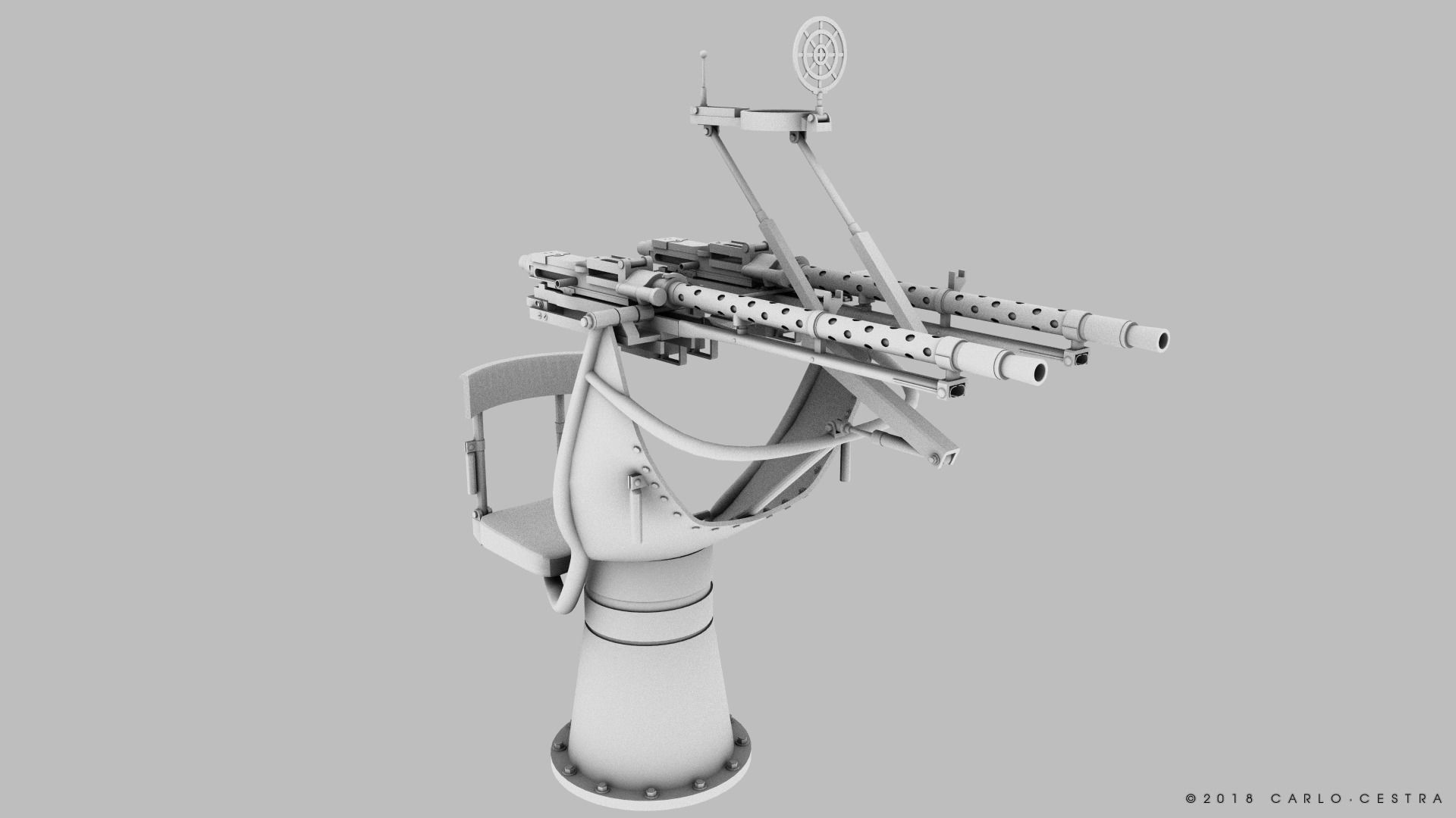 MG34 Zwillingsockel36 B Low-poly 3D model_17