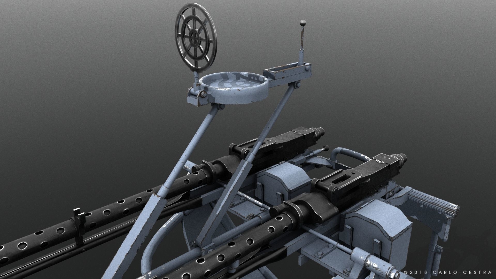MG34 Zwillingsockel36 B Low-poly 3D model_4