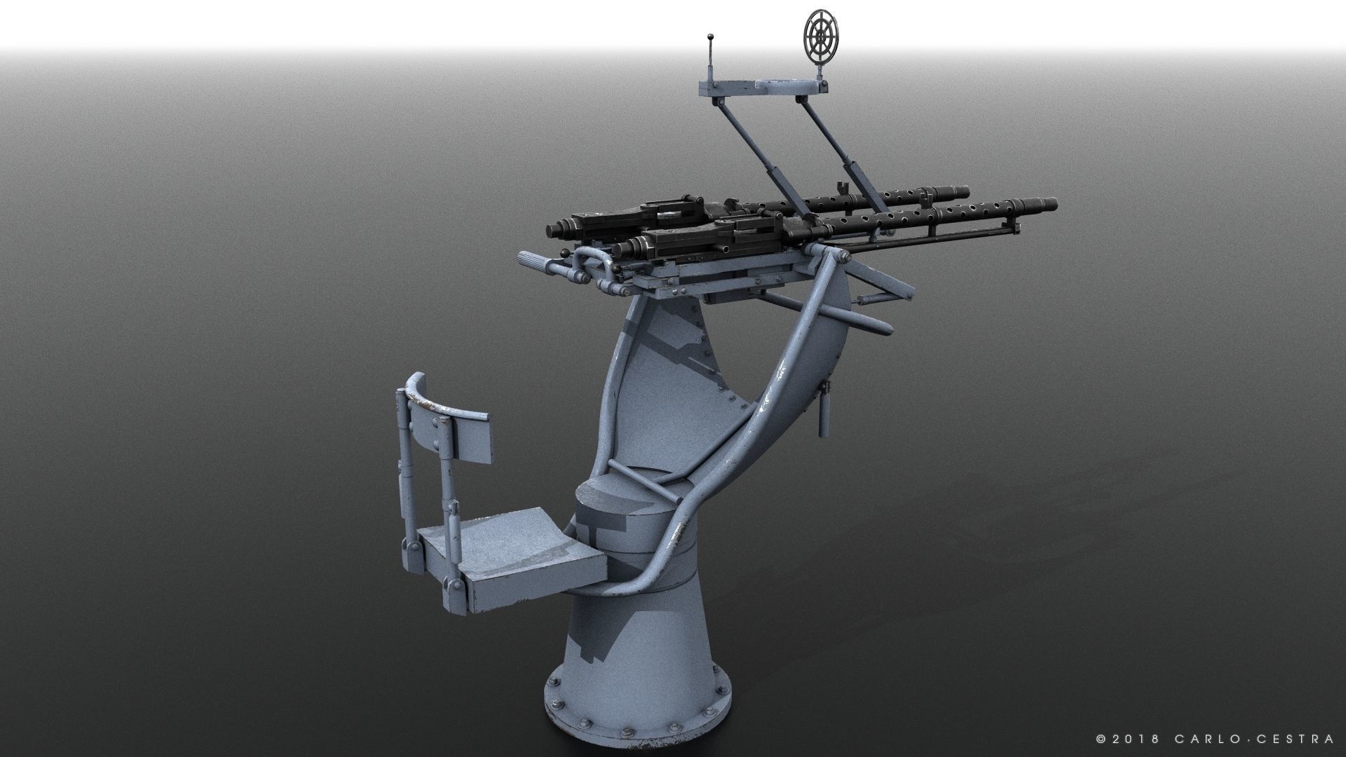 MG34 Zwillingsockel36 B Low-poly 3D model_2