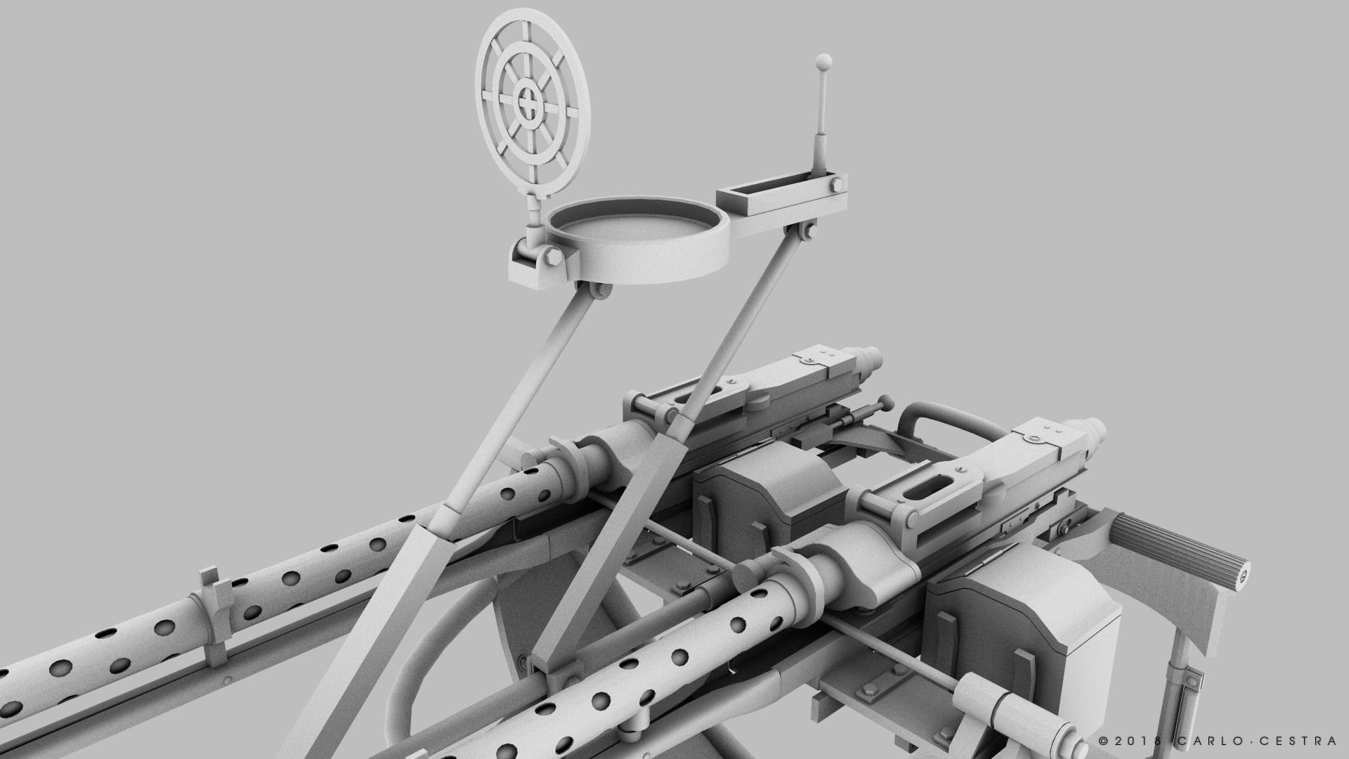 MG34 Zwillingsockel36 B Low-poly 3D model_20