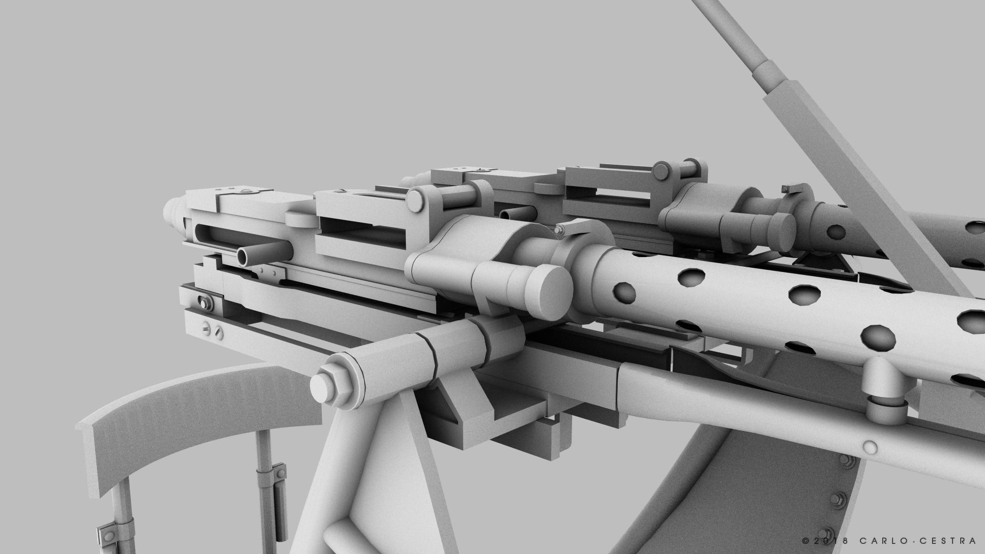 MG34 Zwillingsockel36 B Low-poly 3D model_19