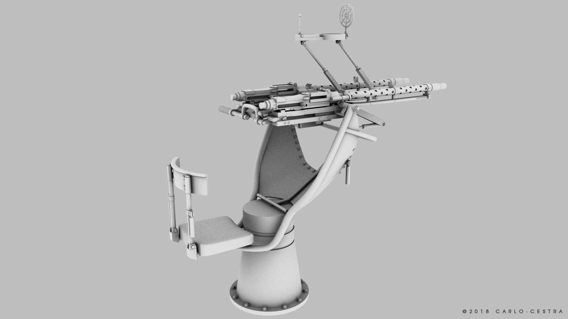 MG34 Zwillingsockel36 B Low-poly 3D model_18