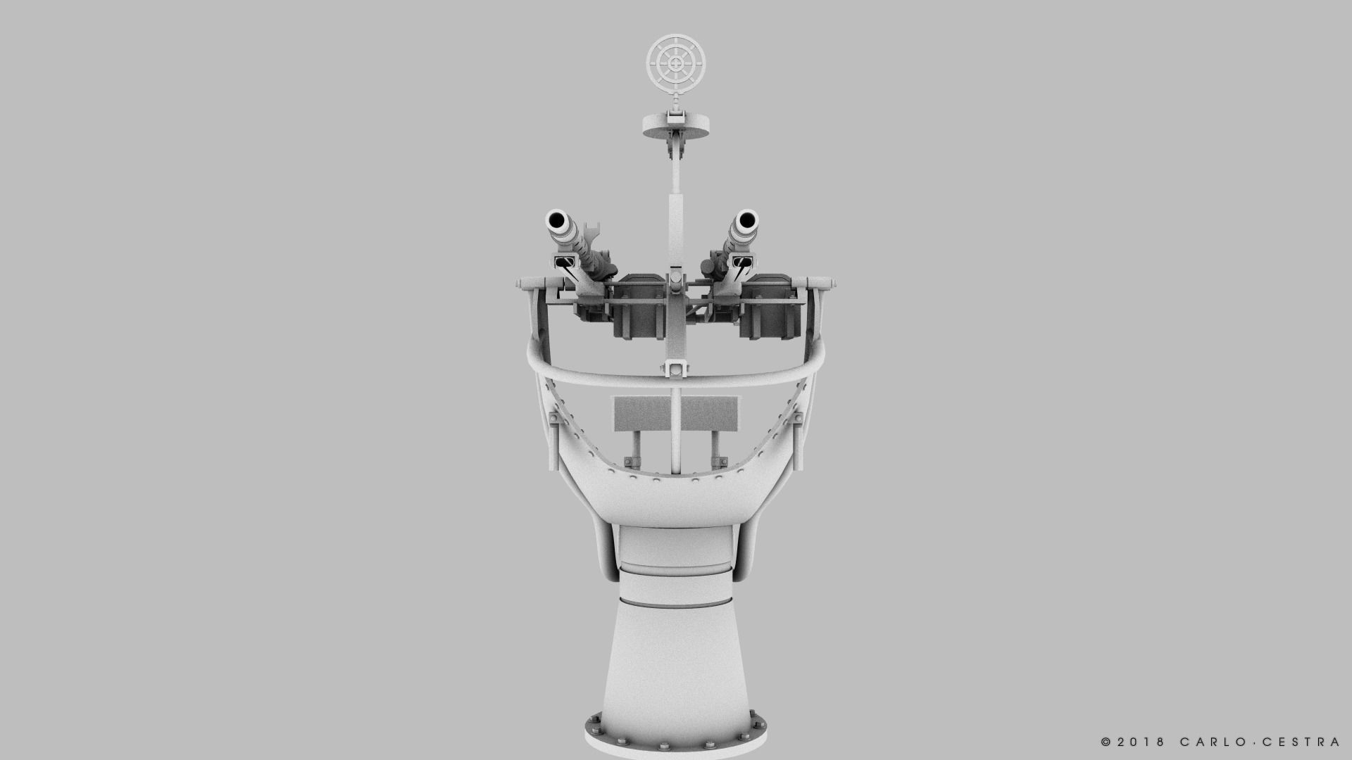 MG34 Zwillingsockel36 B Low-poly 3D model_24