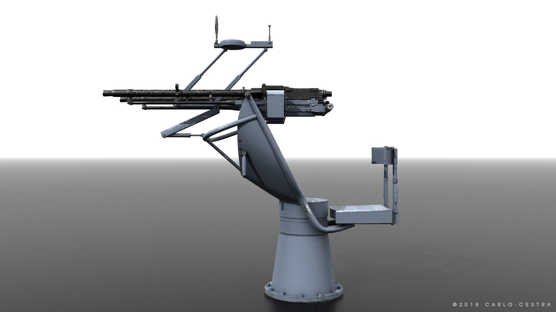MG34 Zwillingsockel36 B Low-poly 3D model_11