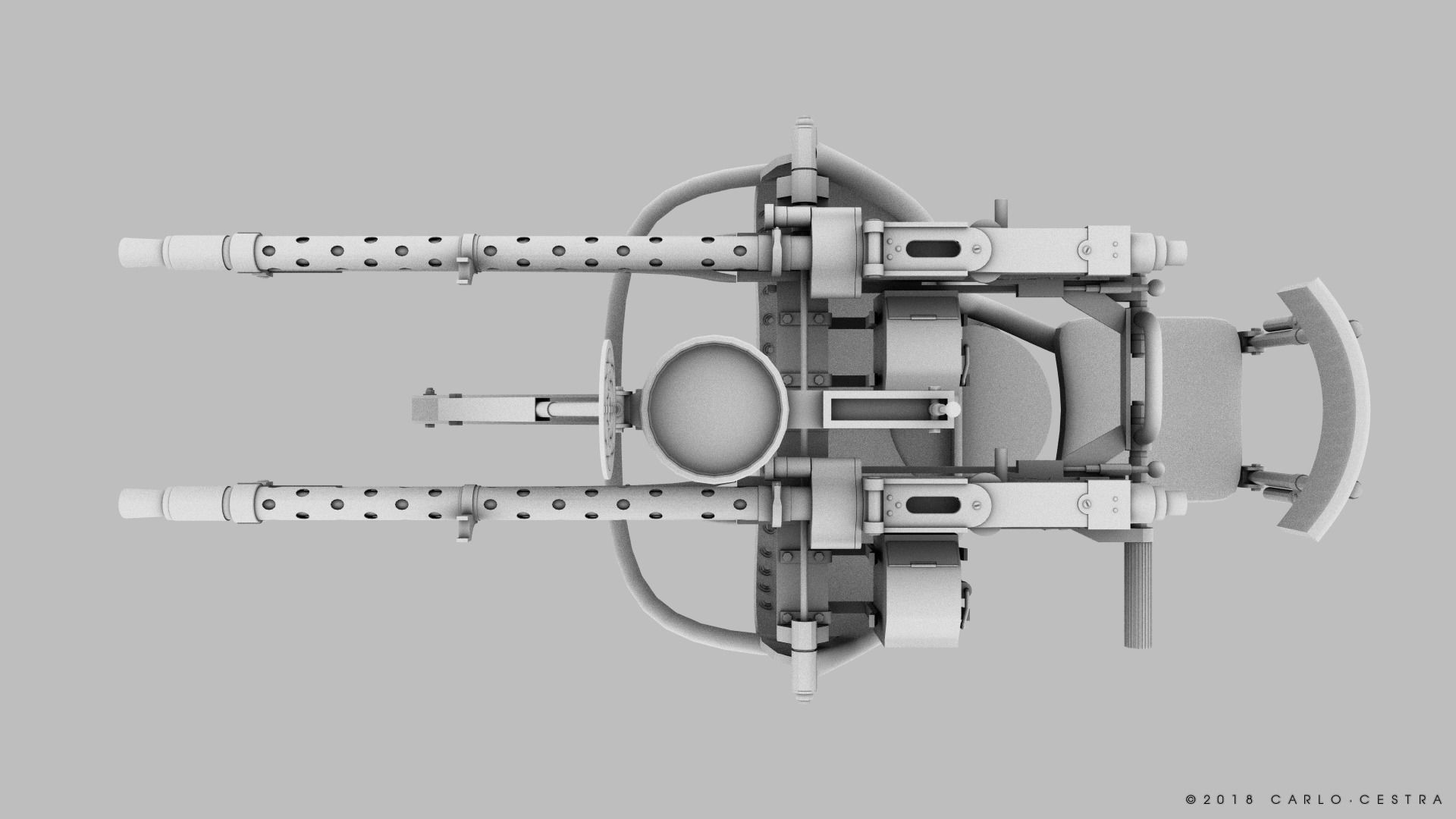 MG34 Zwillingsockel36 B Low-poly 3D model_30