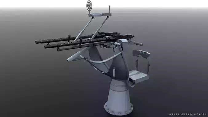 MG34 Zwillingsockel36 B Low-poly 3D model MG34 Zwillingsockel36 B Low-poly 3D model