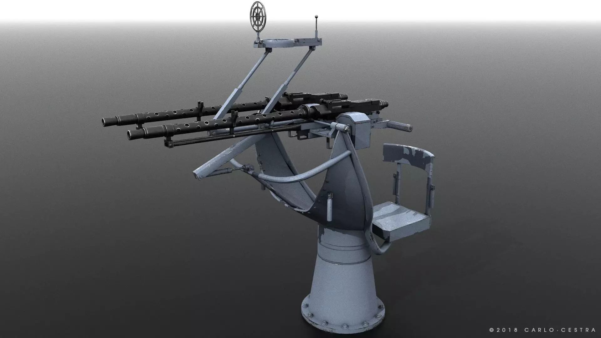 MG34 Zwillingsockel36 B Low-poly 3D model_0