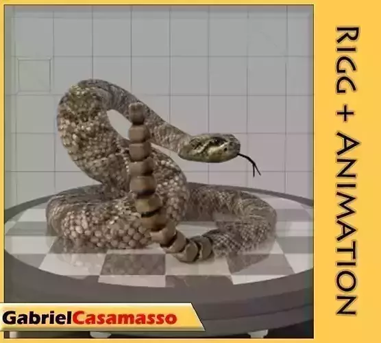 Rattlesnake Low-poly 3D model