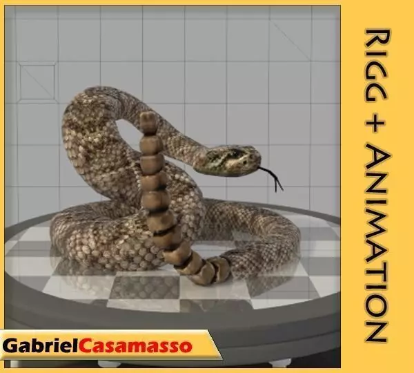 Rattlesnake Low-poly 3D model_0