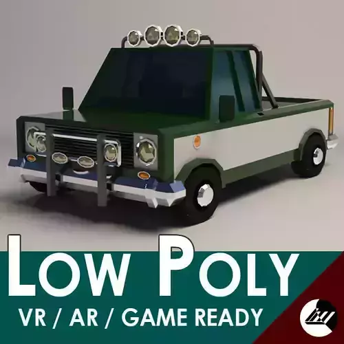 Low-Poly Cartoon Pickup Truck Low-poly 3D model