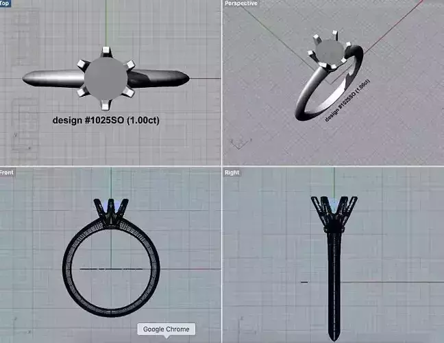 Engagement Ring Design 1ct center