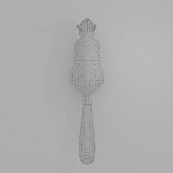 Squirrel on platform Low-poly 3D model_3