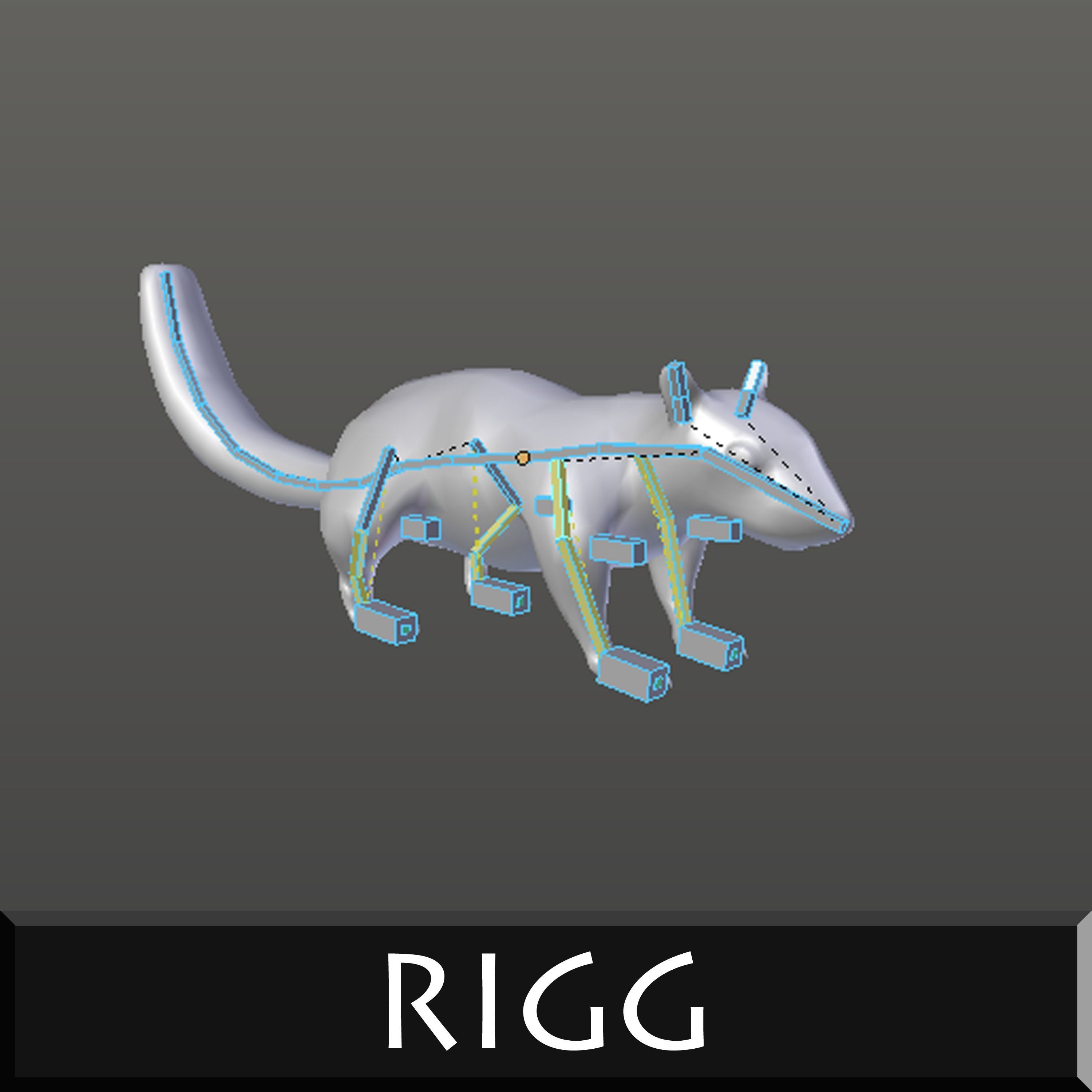 Squirrel on platform Low-poly 3D model_6