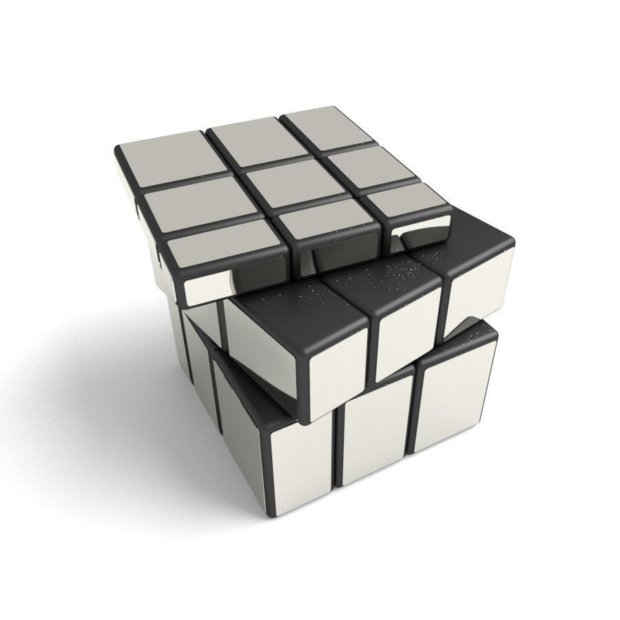 Mirror cube 3x3x3 puzzle toy 3D model_7