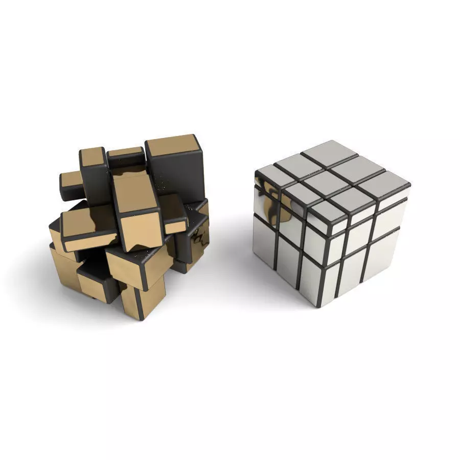 Mirror cube 3x3x3 puzzle toy 3D model_0