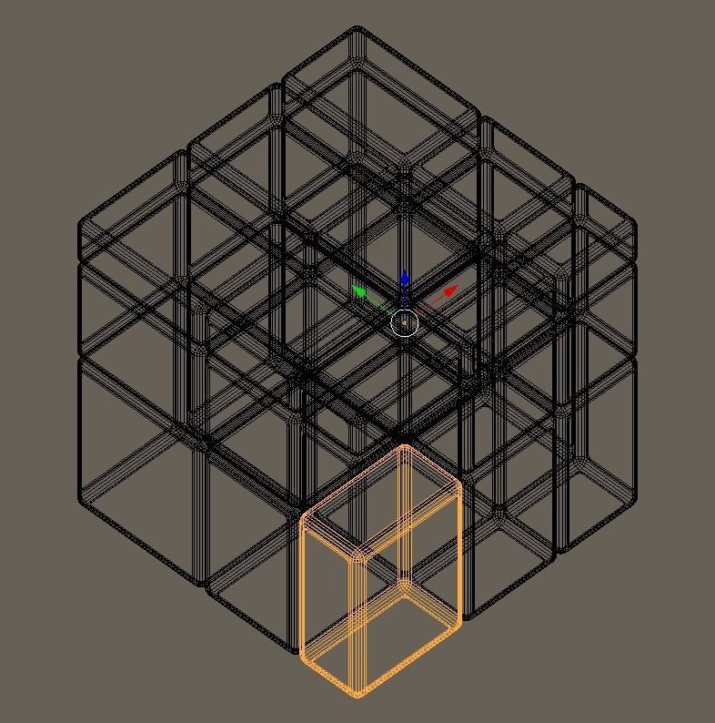 Mirror cube 3x3x3 puzzle toy 3D model_9