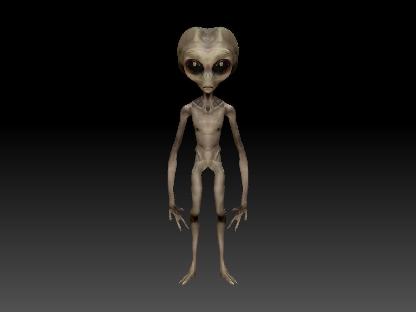 Grey Alien - Area 51 Low-poly 3D model_3