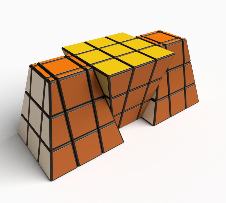 Original pyramid cube puzzle toy 3D model_9