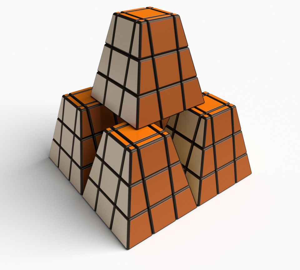 Original pyramid cube puzzle toy 3D model_5