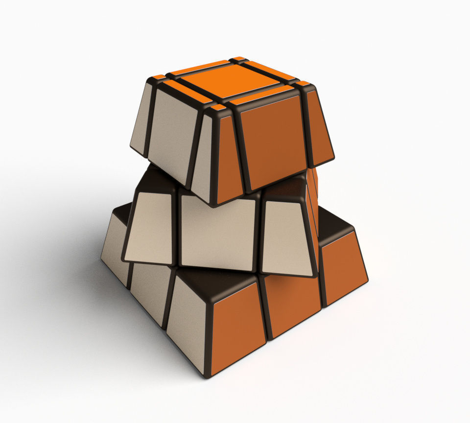 Original pyramid cube puzzle toy 3D model_2