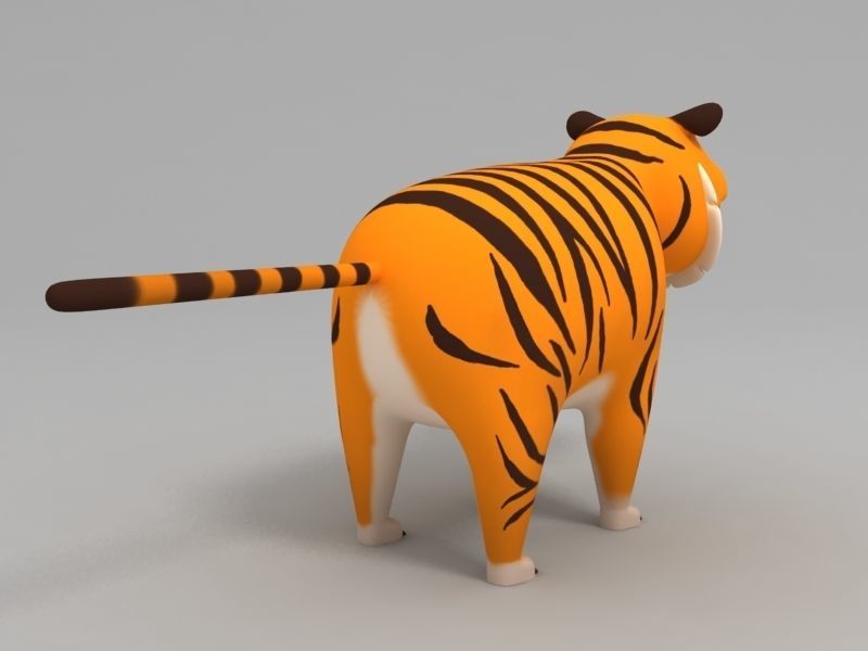Tiger cartoon 3D model_2