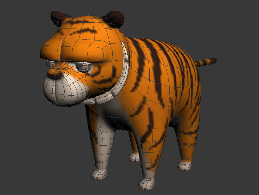 Tiger cartoon 3D model_3