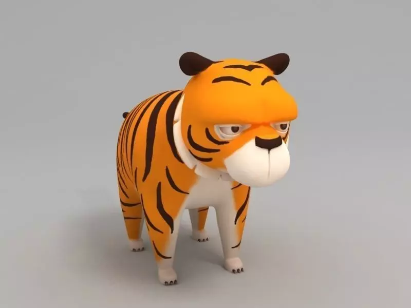 Tiger cartoon 3D model_0