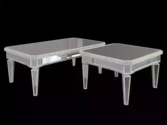 Antique Mirror Rectangle Coffee Table Free 3D model