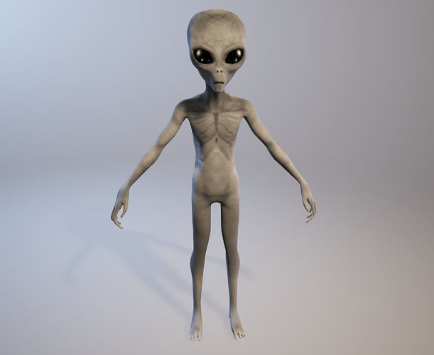 Grey Alien - Zeta Reticulian 3D - OBJ-FBX Low-poly 3D model