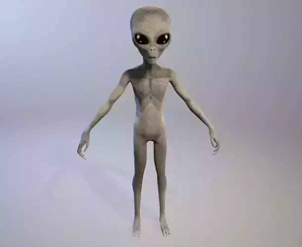 Grey Alien - Zeta Reticulian 3D - OBJ-FBX Low-poly 3D model