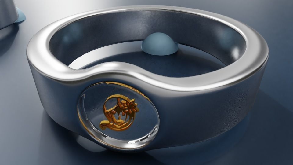Zodiac rings set Low-poly 3D model_8