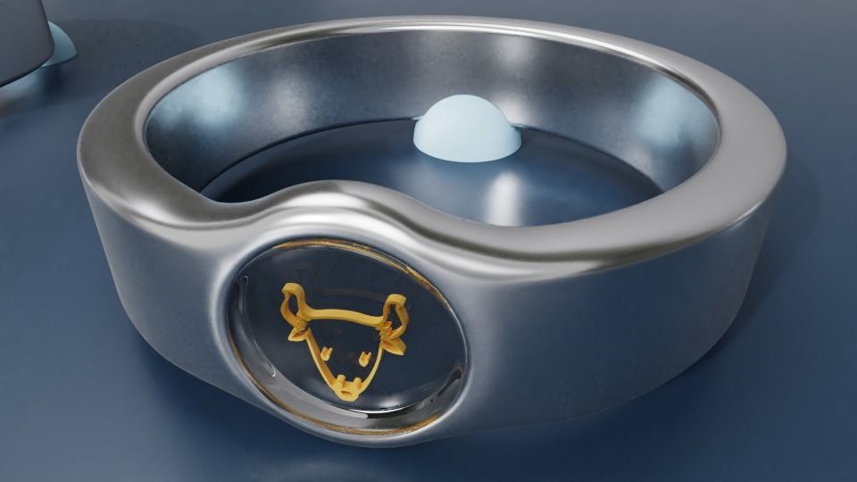 Zodiac rings set Low-poly 3D model_2