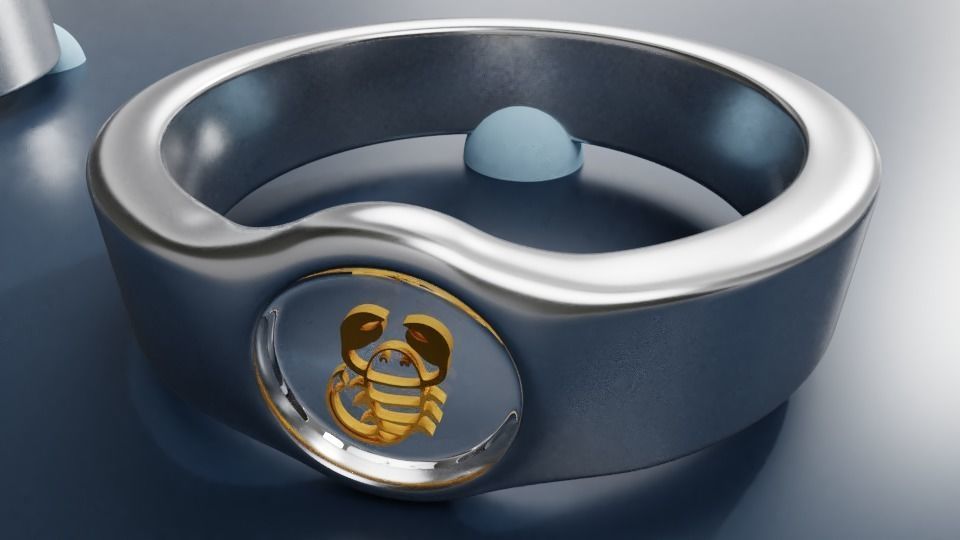 Zodiac rings set Low-poly 3D model_5