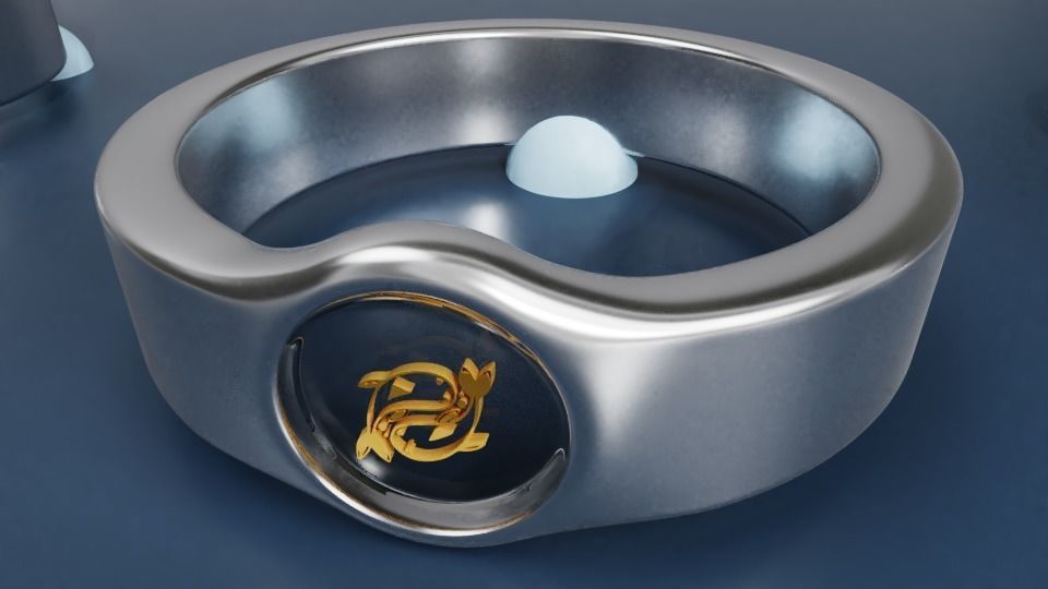 Zodiac rings set Low-poly 3D model_12