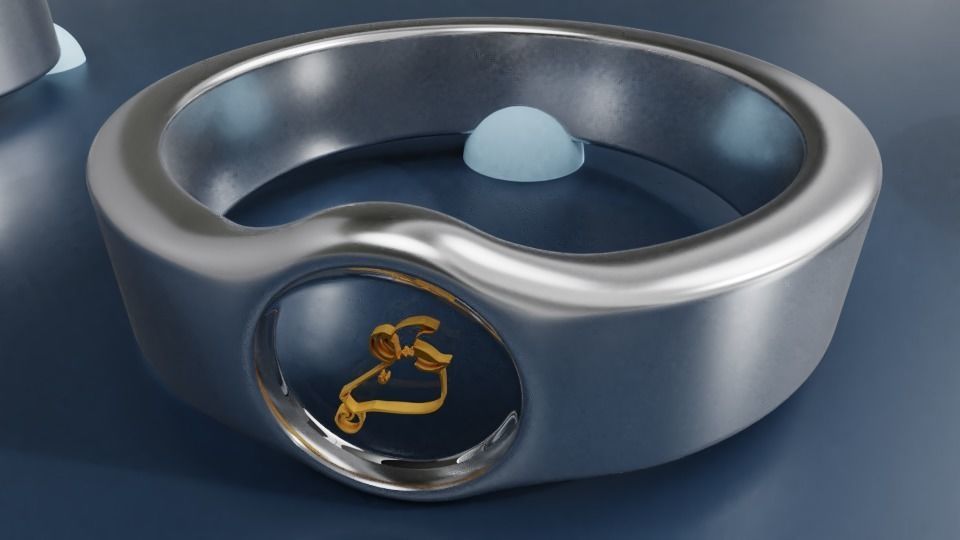Zodiac rings set Low-poly 3D model_10