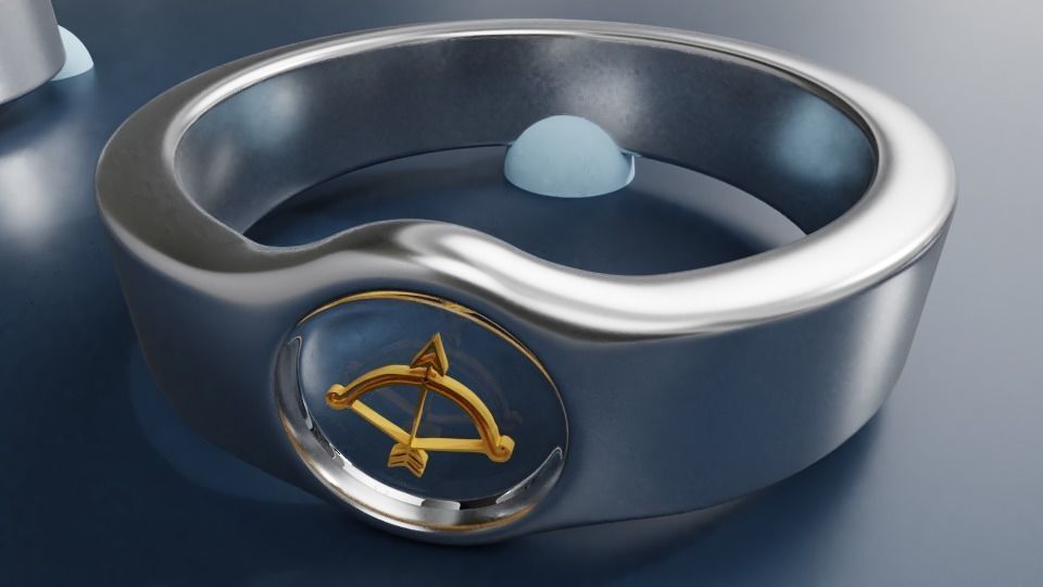Zodiac rings set Low-poly 3D model_9