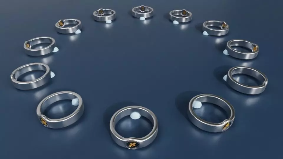 Zodiac rings set Low-poly 3D model_0