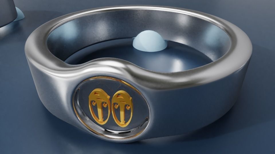 Zodiac rings set Low-poly 3D model_3