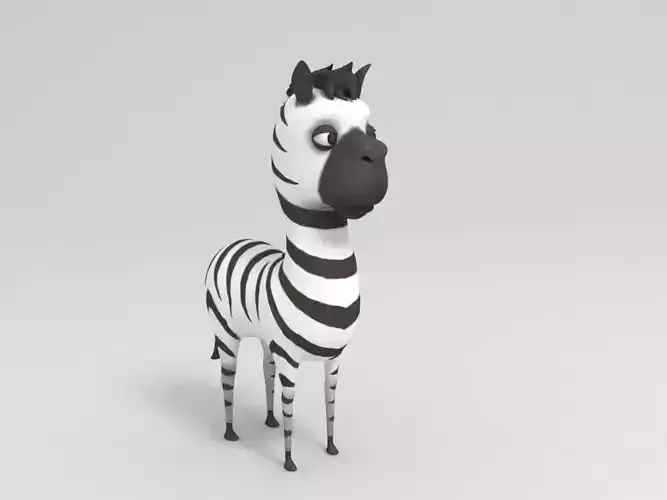Zebra cartoon 3D model