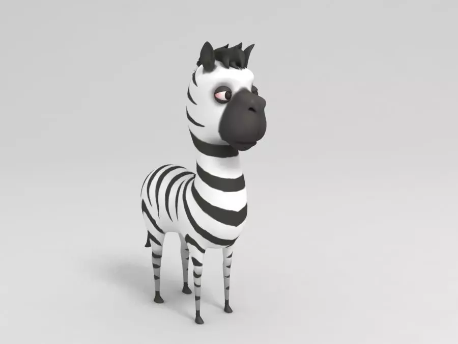Zebra cartoon 3D model